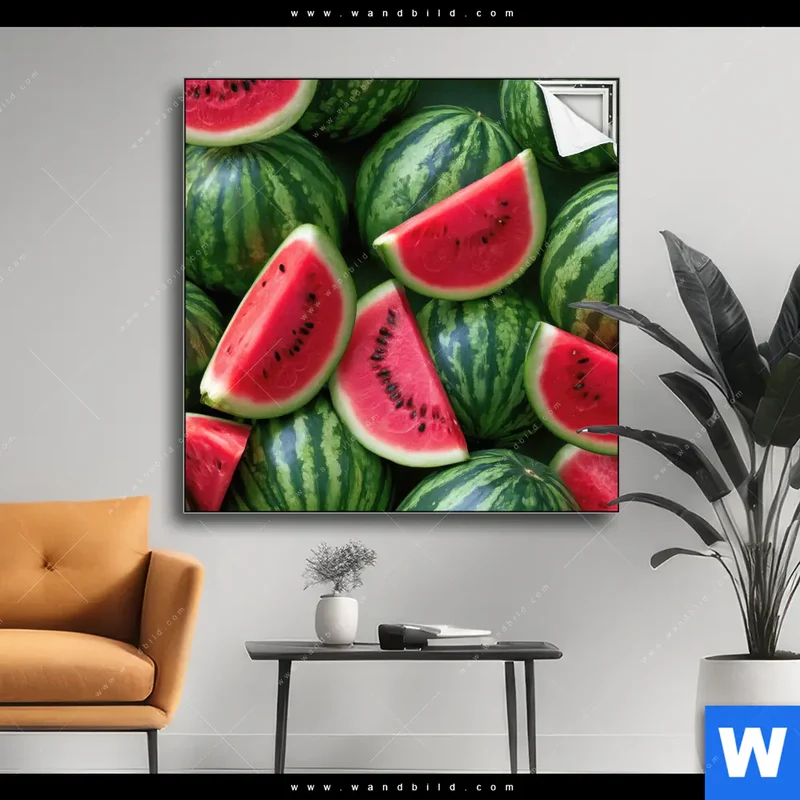 Spannbild | Wassermelonen - Rubinrote Verführung | Quadrat