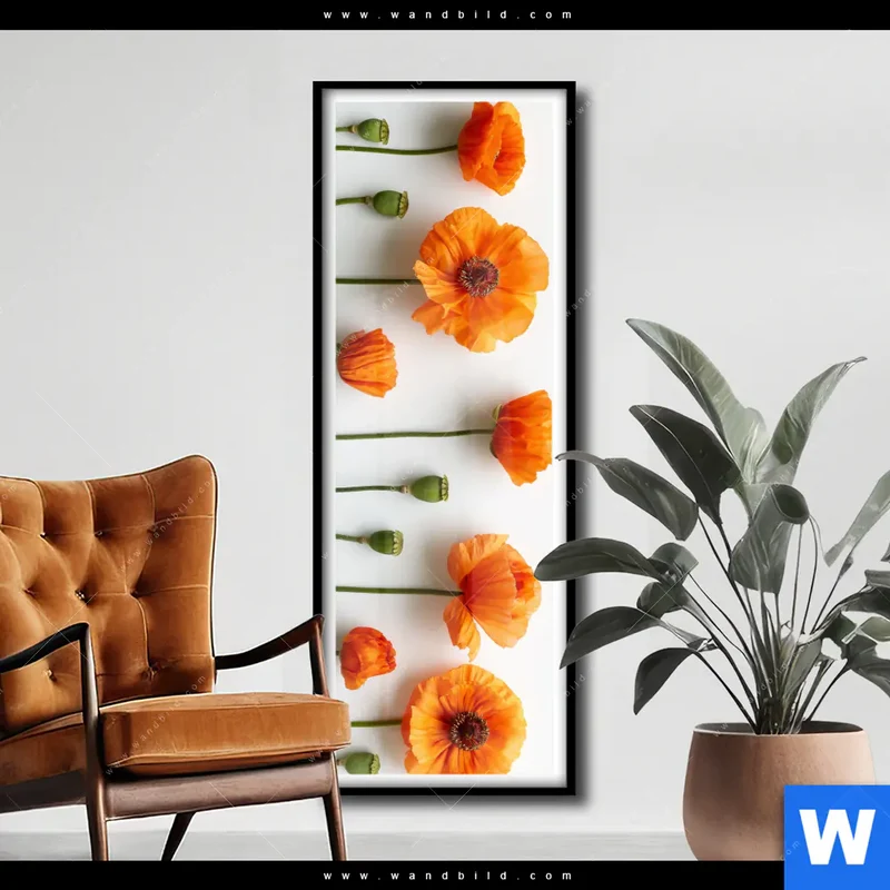 Poster | Mohnblumen in voller Blüte | Schmal