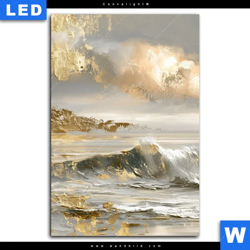 Canvalight® Leuchtbild | Goldene Gezeiten | Hochformat