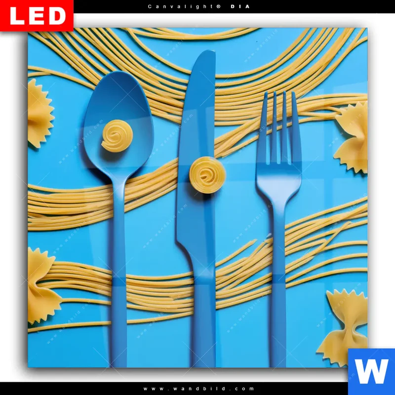 Wechselmotiv Acrylglas Canvalight® DIA | Pasta-Design - Moderne Küchenkunst | Quadrat