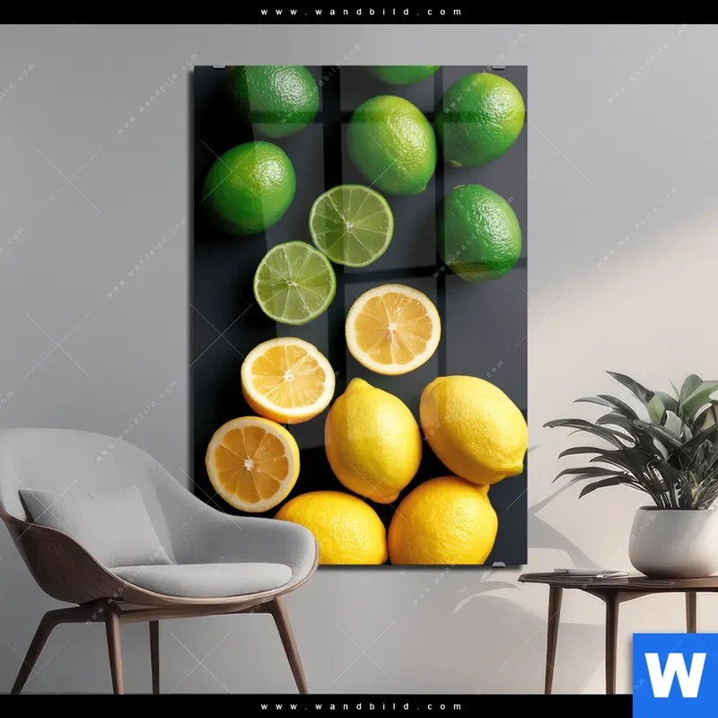 Acrylglasbild | Zitronen und Limetten | Hochformat