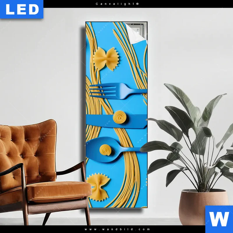 Canvalight® Leuchtbild | Pasta-Design - Moderne Küchenkunst | Schmal