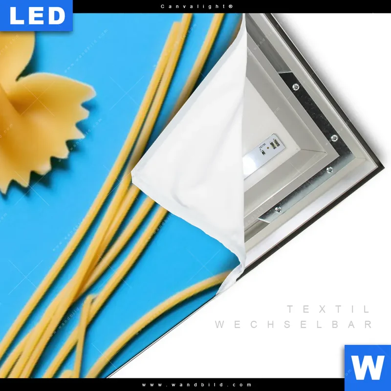 Canvalight® Leuchtbild | Pasta-Design - Moderne Küchenkunst | Schmal