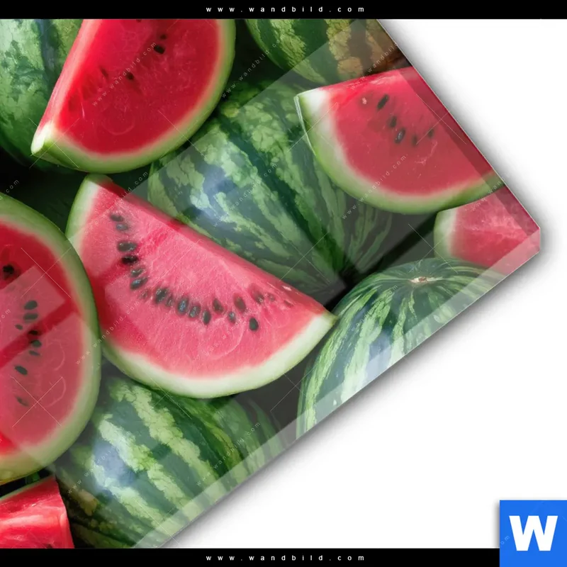Acrylglasbild | Wassermelonen - Rubinrote Verführung | Rund