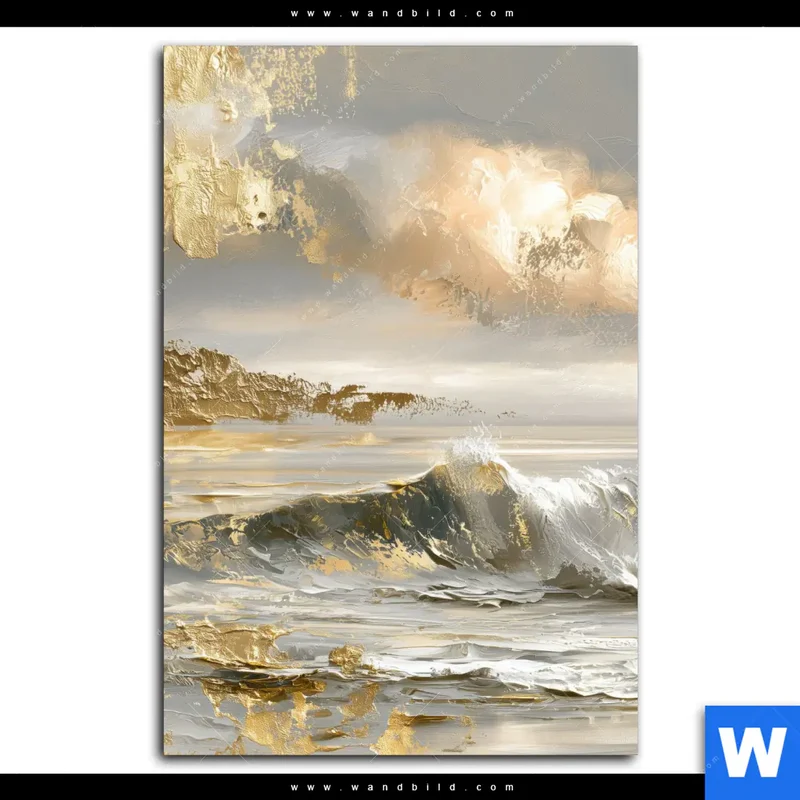 Acrylglasbild | Goldene Gezeiten | Hochformat