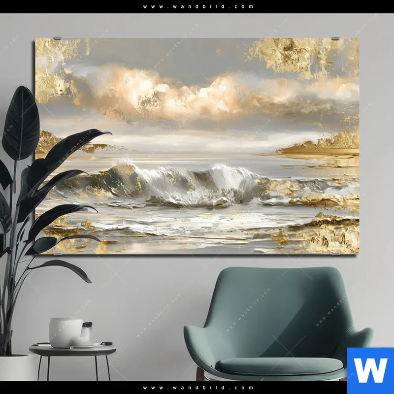 Alu-Dibond Bild | Goldene Gezeiten | Querformat