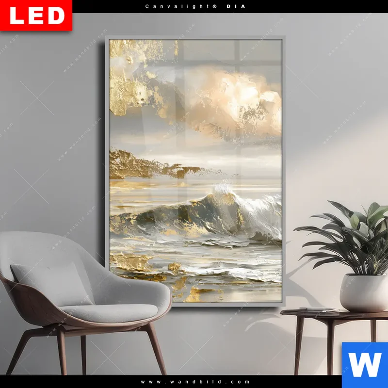 Wechselmotiv Acrylglas Canvalight® DIA | Goldene Gezeiten | Hochformat