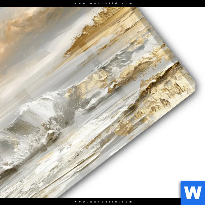 Acrylglasbild | Goldene Gezeiten | Rund