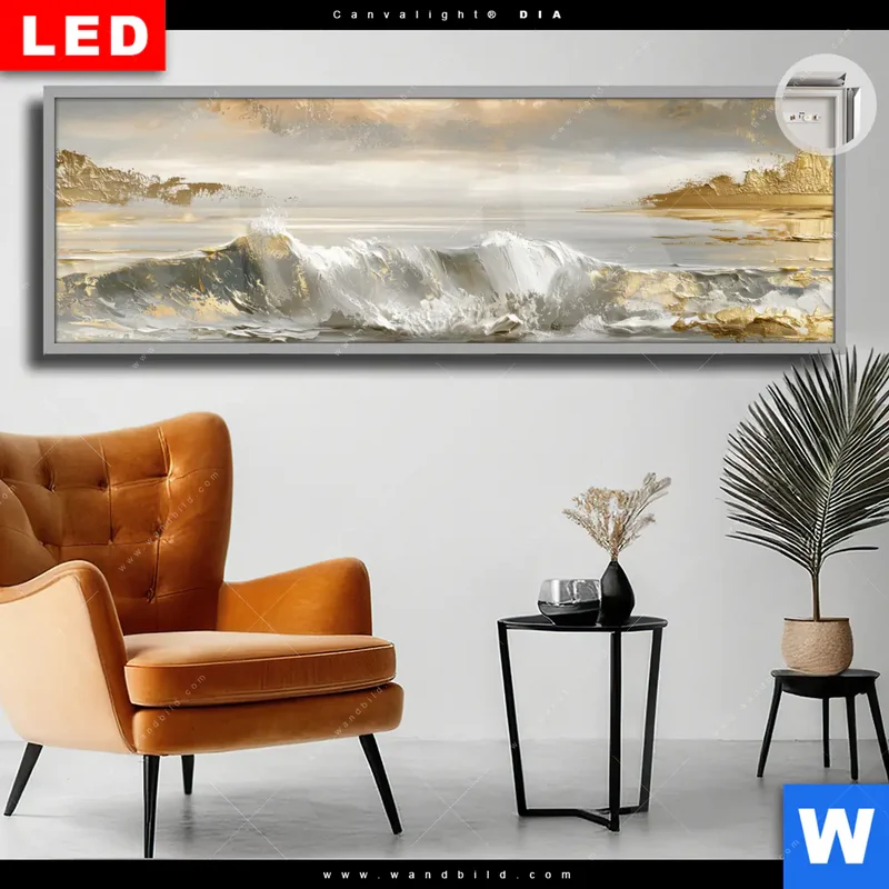 Leuchtbild Acrylglas Canvalight® DIA | Goldene Gezeiten | Panorama