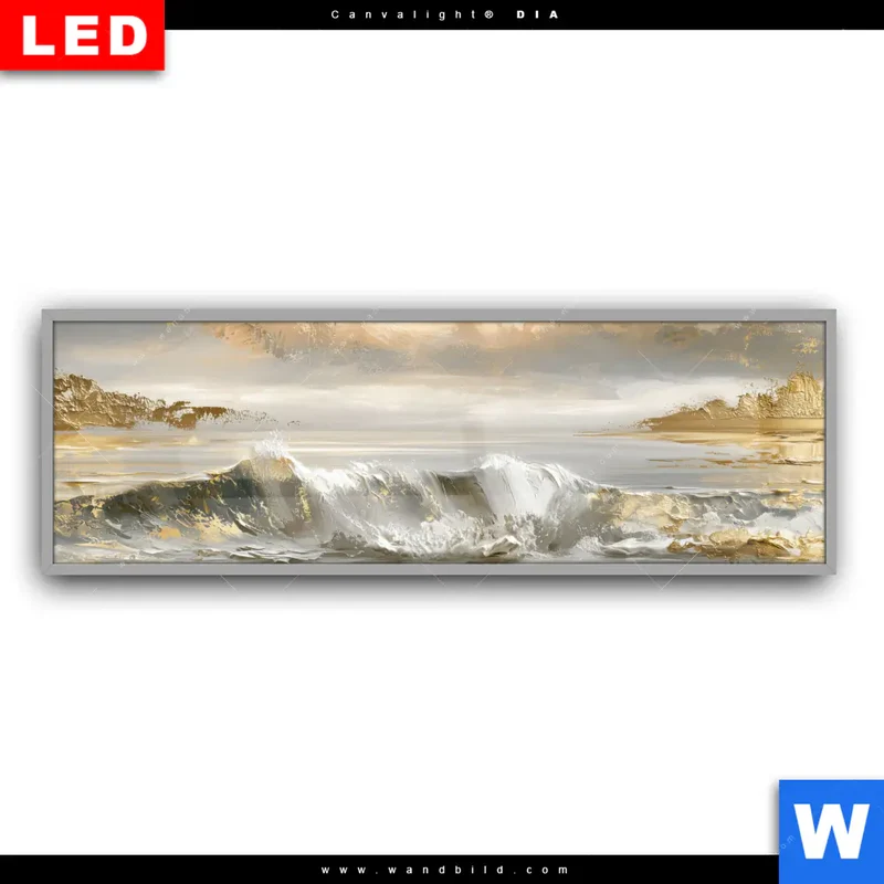 Leuchtbild Acrylglas Canvalight® DIA | Goldene Gezeiten | Panorama