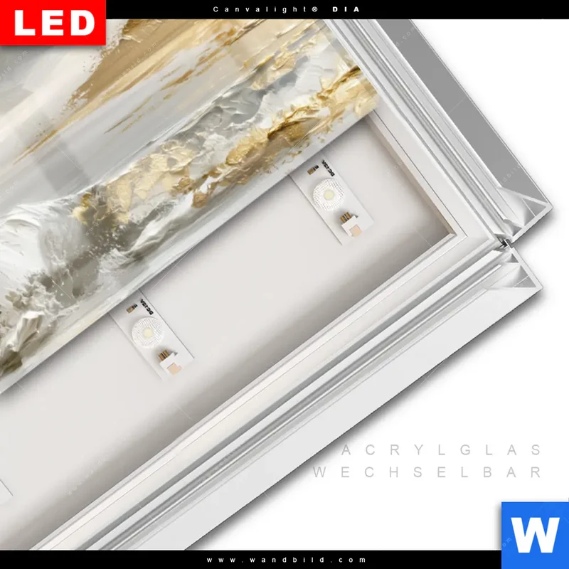 Leuchtbild Acrylglas Canvalight® DIA | Goldene Gezeiten | Panorama