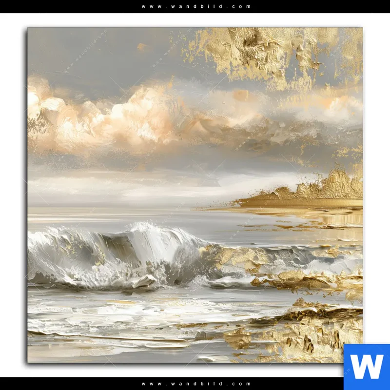 Acrylglasbild | Goldene Gezeiten | Quadrat