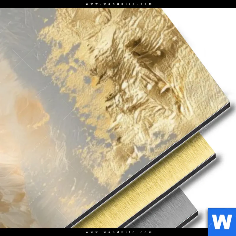 Aluminiumbild gebürstet | Goldene Gezeiten | Schmal