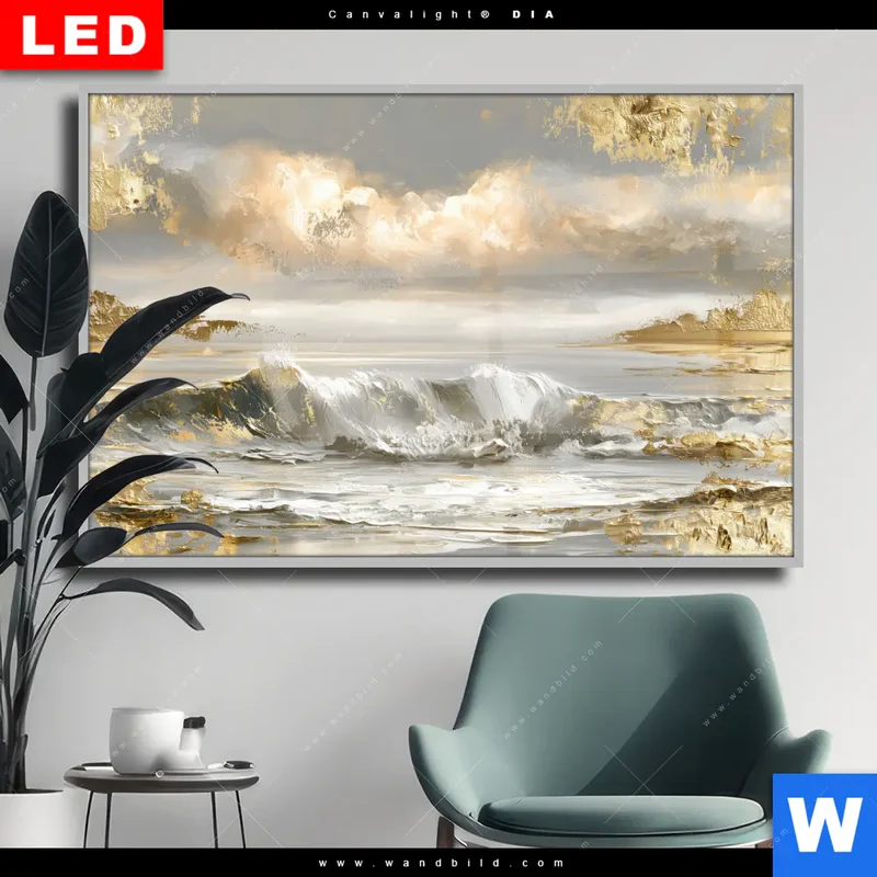 Wechselmotiv Acrylglas Canvalight® DIA | Goldene Gezeiten | Querformat