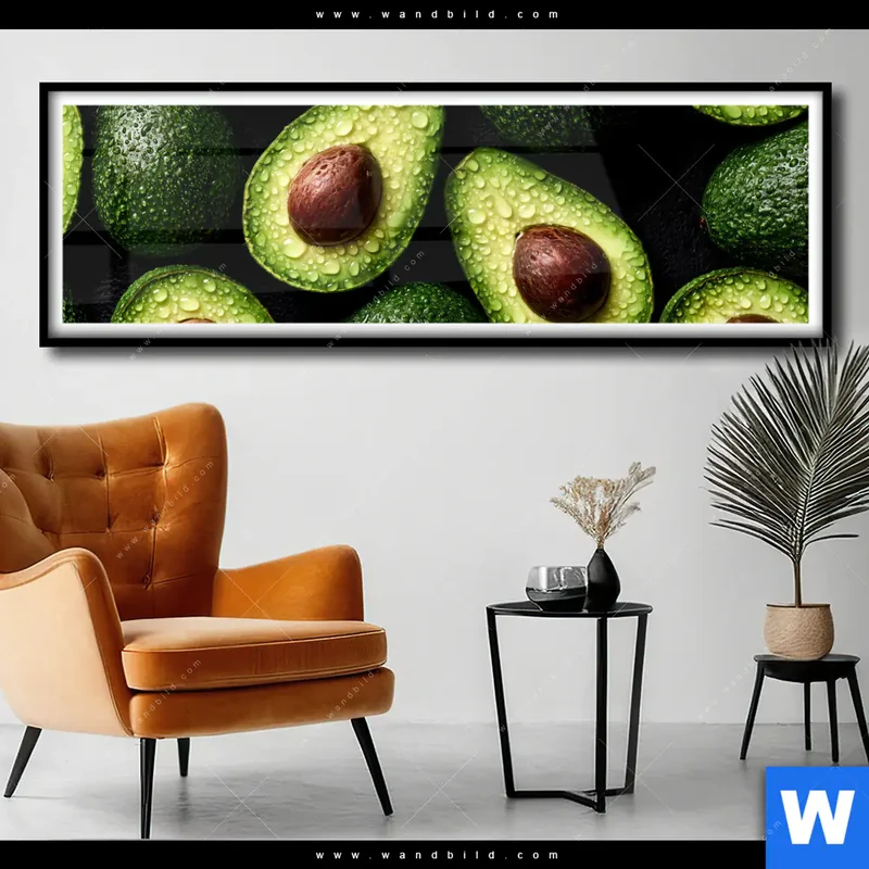 Poster | Avocados mit Wassertropfen | Panorama