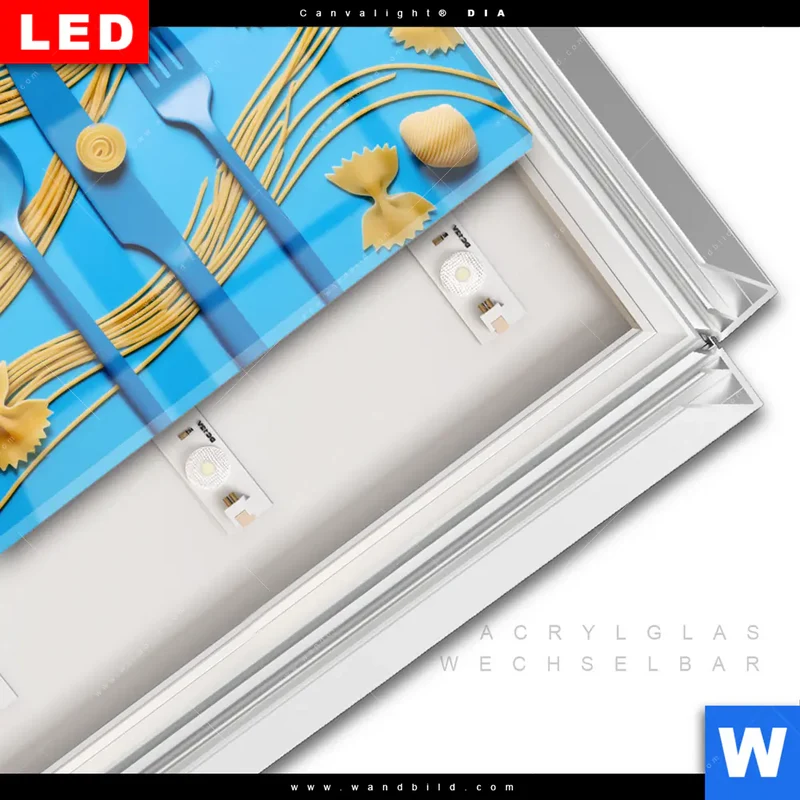 Leuchtbild Acrylglas Canvalight® DIA | Pasta-Design - Moderne Küchenkunst | Querformat