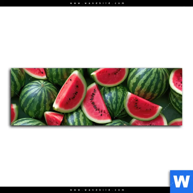 Alu-Dibond Bild | Wassermelonen - Rubinrote Verführung | Panorama