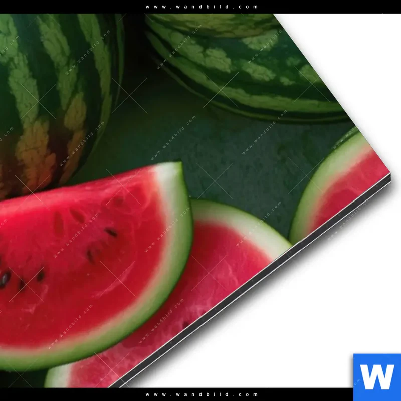 Alu-Dibond Bild | Wassermelonen - Rubinrote Verführung | Panorama