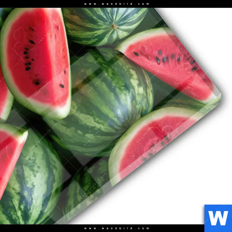 Acrylglasbild | Wassermelonen - Rubinrote Verführung | Hochformat