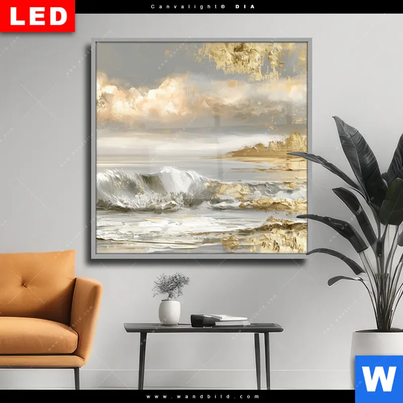Wechselmotiv Acrylglas Canvalight® DIA | Goldene Gezeiten | Quadrat