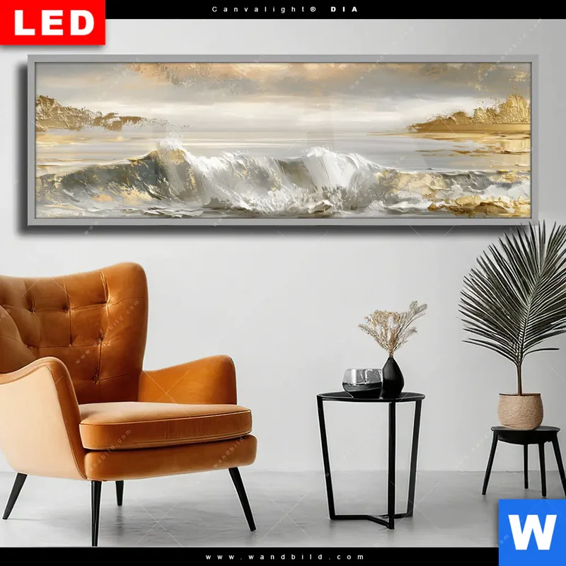 Wechselmotiv Acrylglas Canvalight® DIA | Goldene Gezeiten | Panorama