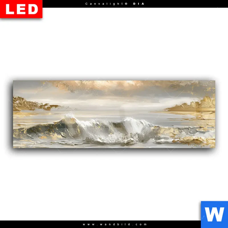 Wechselmotiv Acrylglas Canvalight® DIA | Goldene Gezeiten | Panorama