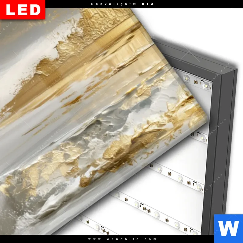 Wechselmotiv Acrylglas Canvalight® DIA | Goldene Gezeiten | Panorama