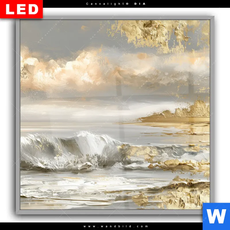 Leuchtbild Acrylglas Canvalight® DIA | Goldene Gezeiten | Quadrat