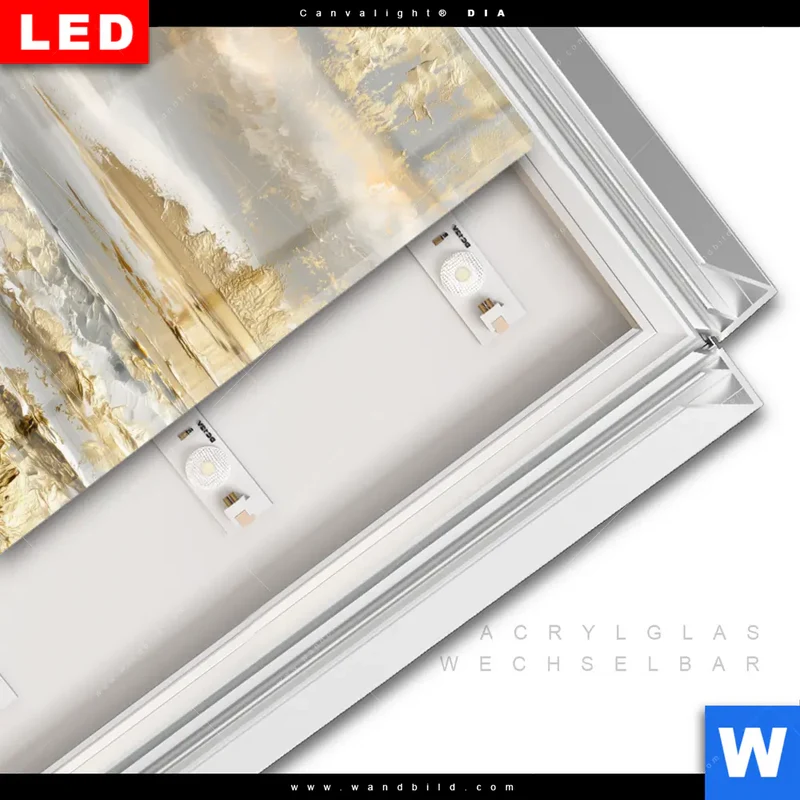 Leuchtbild Acrylglas Canvalight® DIA | Goldene Gezeiten | Quadrat