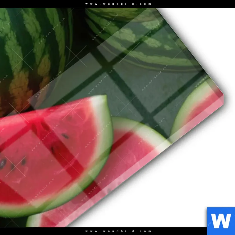 Acrylglasbild | Wassermelonen - Rubinrote Verführung | Panorama