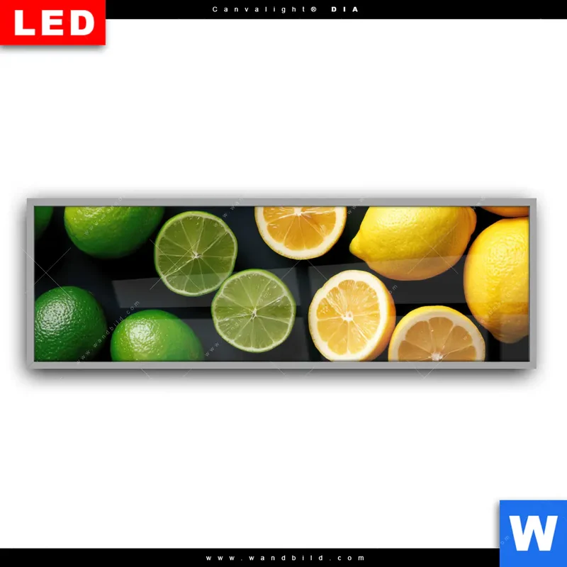 Leuchtbild Acrylglas Canvalight® DIA | Zitronen und Limetten | Panorama