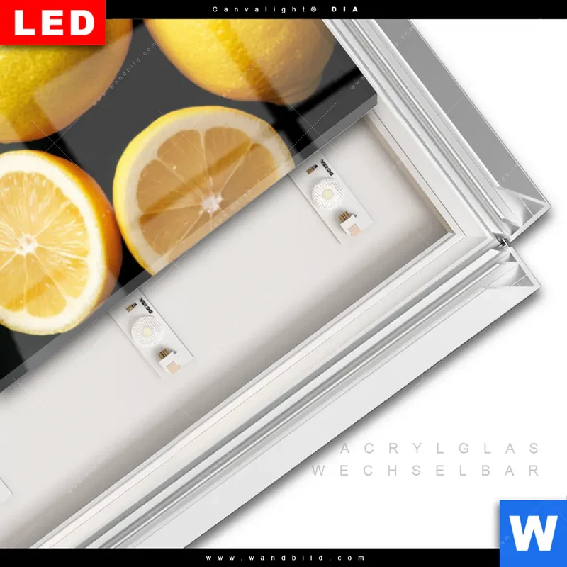 Leuchtbild Acrylglas Canvalight® DIA | Zitronen und Limetten | Panorama