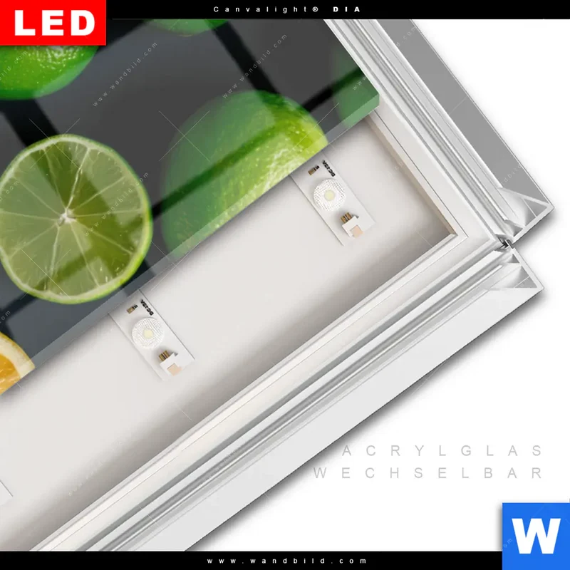 Leuchtbild Acrylglas Canvalight® DIA | Zitronen und Limetten | Schmal