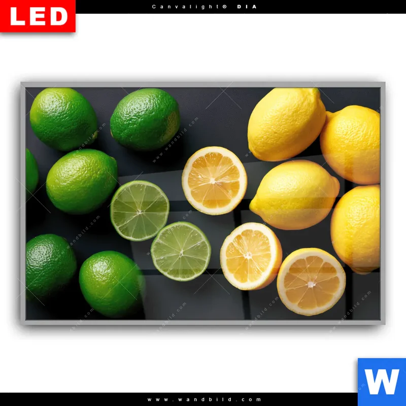 Leuchtbild Acrylglas Canvalight® DIA | Zitronen und Limetten | Querformat