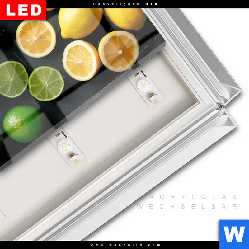 Leuchtbild Acrylglas Canvalight® DIA | Zitronen und Limetten | Querformat