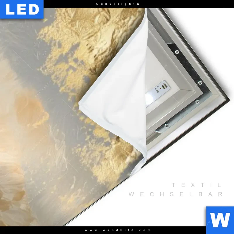 Canvalight® Leuchtbild | Goldene Gezeiten | Schmal