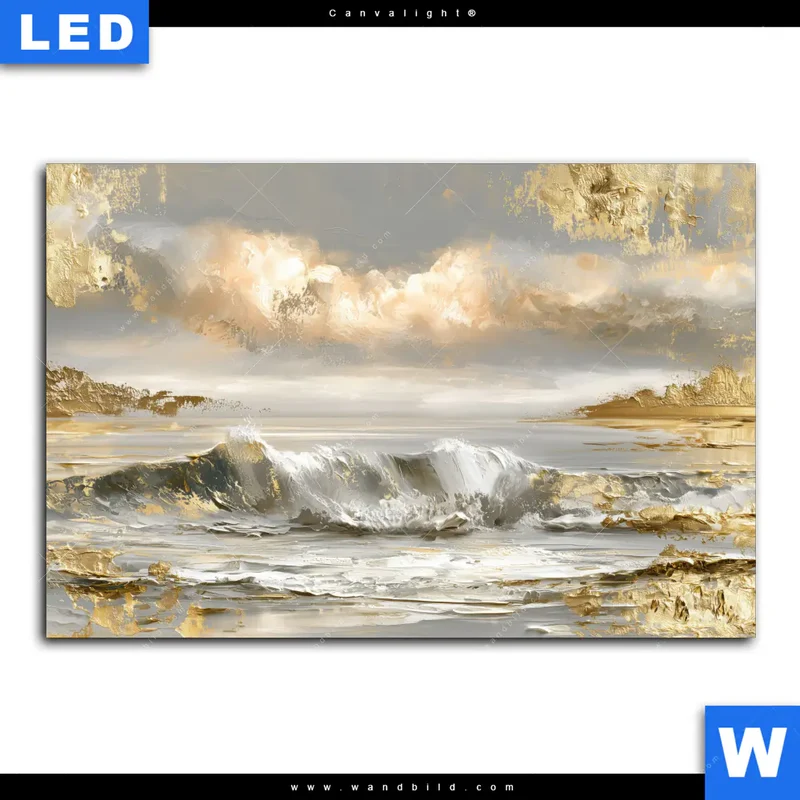 Canvalight® Leuchtbild | Goldene Gezeiten | Querformat
