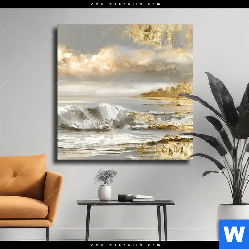 Leinwandbild | Goldene Gezeiten | Quadrat