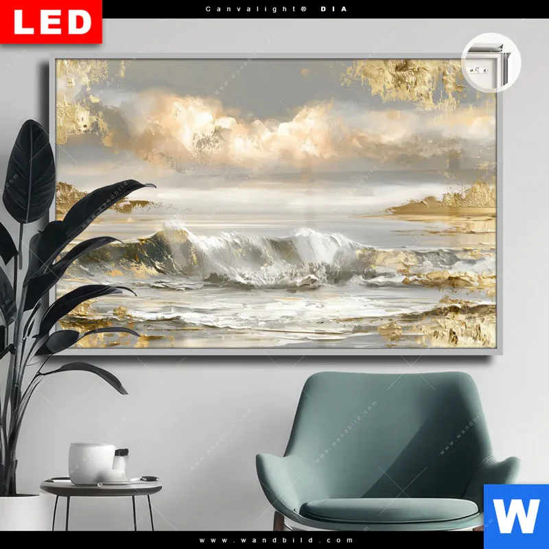 Leuchtbild Acrylglas Canvalight® DIA | Goldene Gezeiten | Querformat