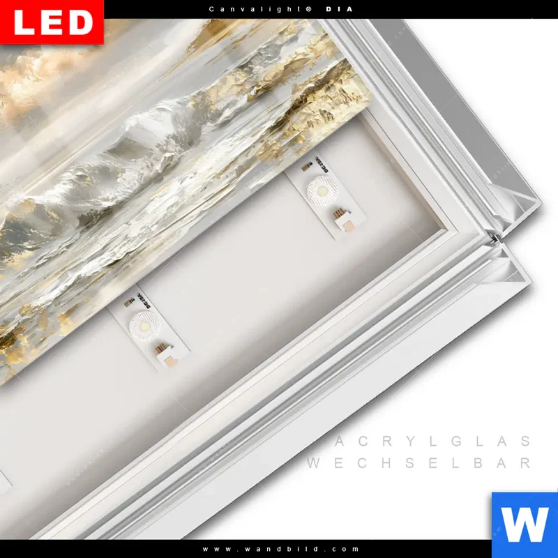 Leuchtbild Acrylglas Canvalight® DIA | Goldene Gezeiten | Querformat