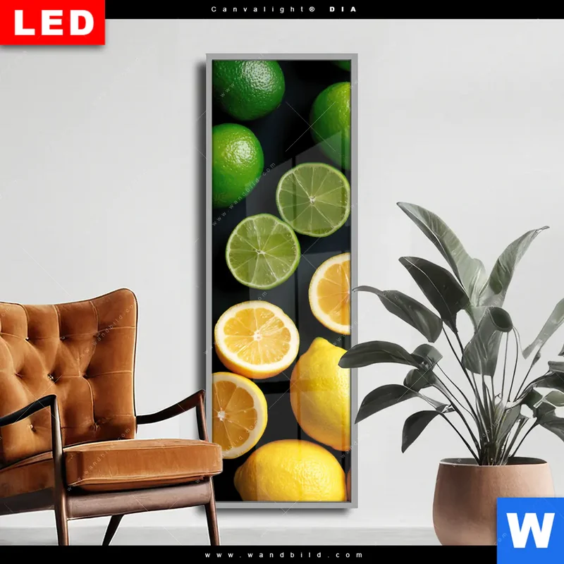 Wechselmotiv Acrylglas Canvalight® DIA | Zitronen und Limetten | Schmal