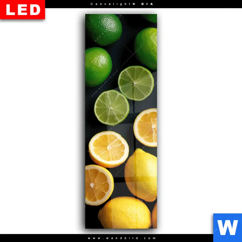 Wechselmotiv Acrylglas Canvalight® DIA | Zitronen und Limetten | Schmal