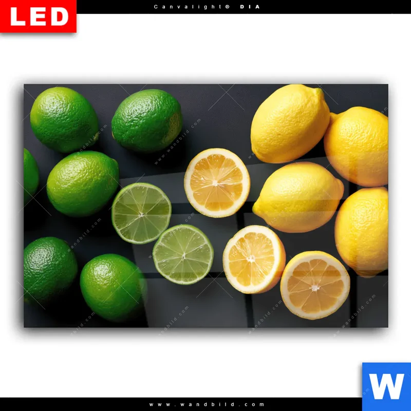 Wechselmotiv Acrylglas Canvalight® DIA | Zitronen und Limetten | Querformat