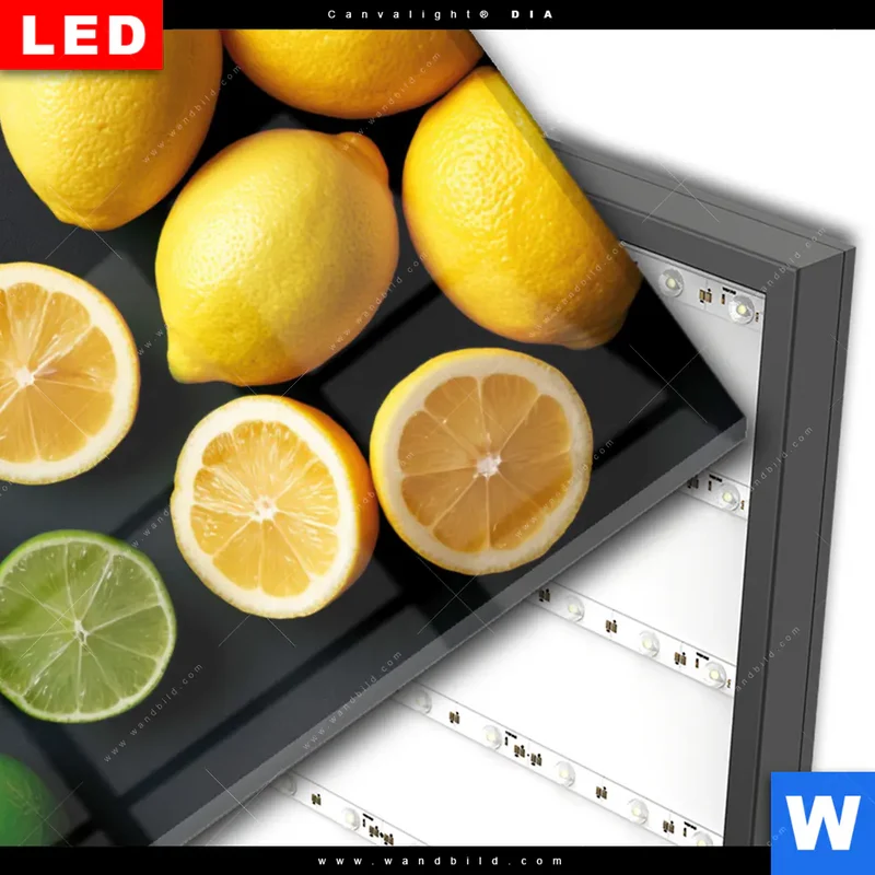Wechselmotiv Acrylglas Canvalight® DIA | Zitronen und Limetten | Querformat