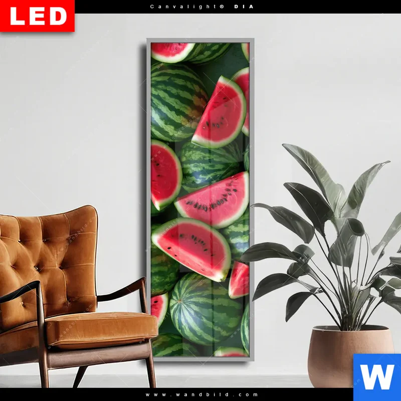 Wechselmotiv Acrylglas Canvalight® DIA | Wassermelonen - Rubinrote Verführung | Schmal