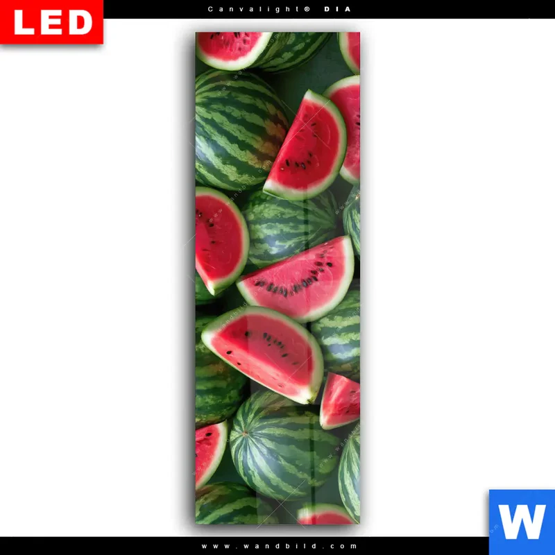 Wechselmotiv Acrylglas Canvalight® DIA | Wassermelonen - Rubinrote Verführung | Schmal