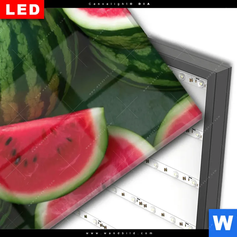 Wechselmotiv Acrylglas Canvalight® DIA | Wassermelonen - Rubinrote Verführung | Schmal