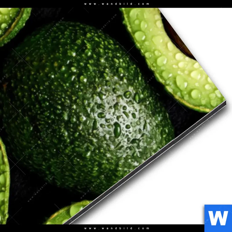 Alu-Dibond Bild | Avocados mit Wassertropfen | Schmal