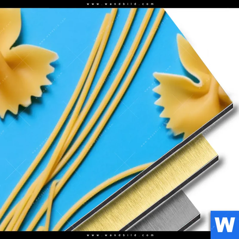 Aluminiumbild gebürstet | Pasta-Design - Moderne Küchenkunst | Schmal