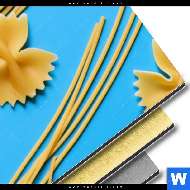 Aluminiumbild gebürstet | Pasta-Design - Moderne Küchenkunst | Panorama